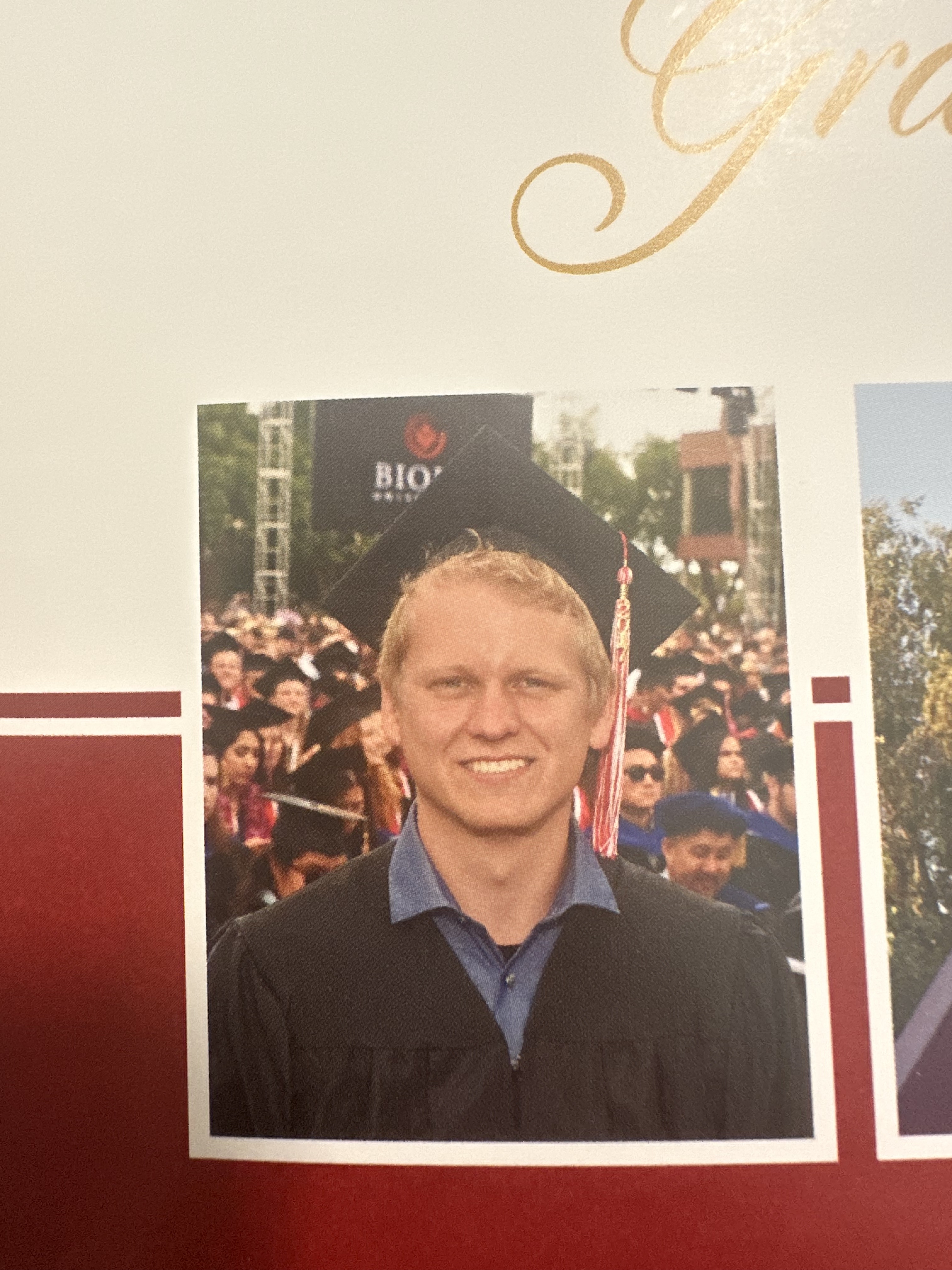 he also finished school too!