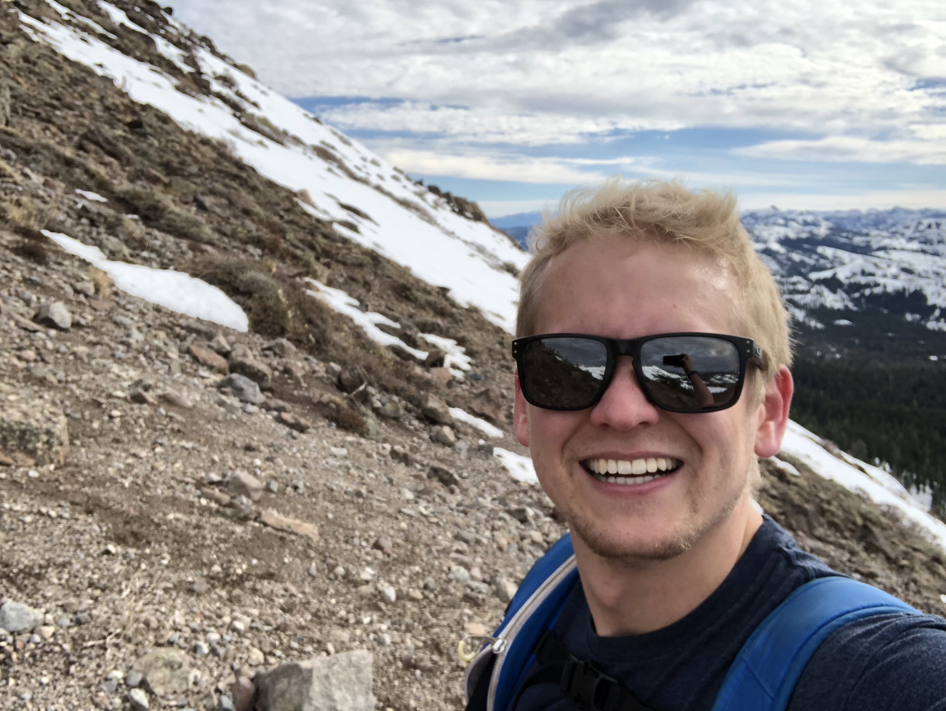 on a hike